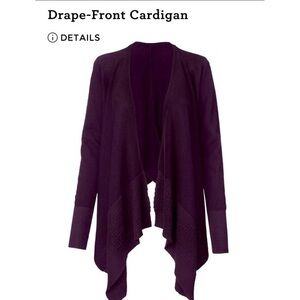 CAbi Style 3844 Medium Plum Purple Drape Front Cardigan